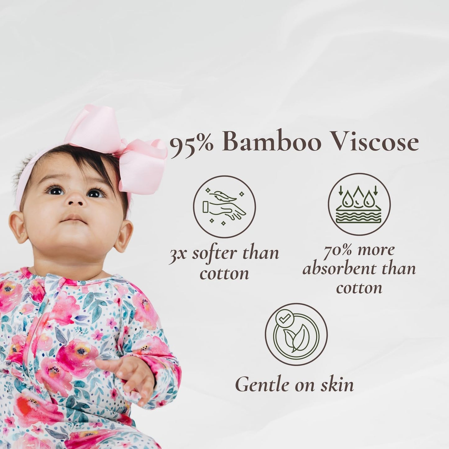 Baby Romper Long Sleeves for 3-24 Month Boys & Girls | 95% Bamboo Viscose Baby Rompers Two-Way Zipper Onesie