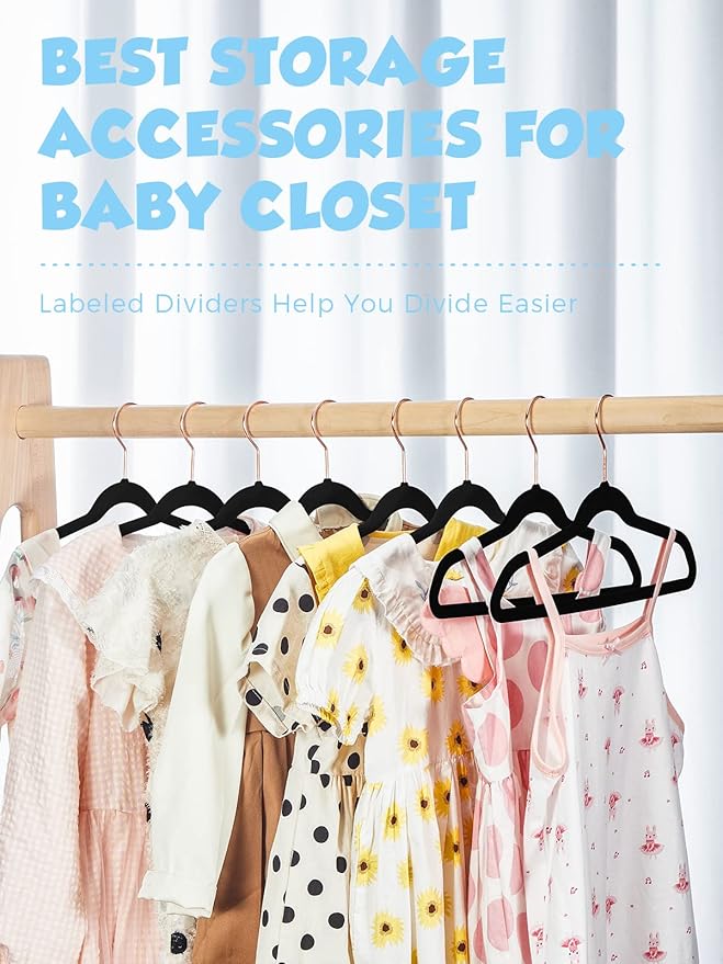 Smartor Kids Velvet Hangers 50 Pack, 14'' Inch Premium Non Slip Kids Felt Hangers for Closet, Space Saving Toddler Clothes Hanger for Youth's Childrens' Clothes (Rose Gold Hook)- White