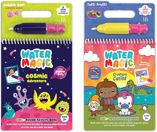 Water Magic - Patented Gourmet Scented Reusable Water Reveal Activity Books - No Mess, All Fun by Scentco (Cosmic Adventure and Creatures)