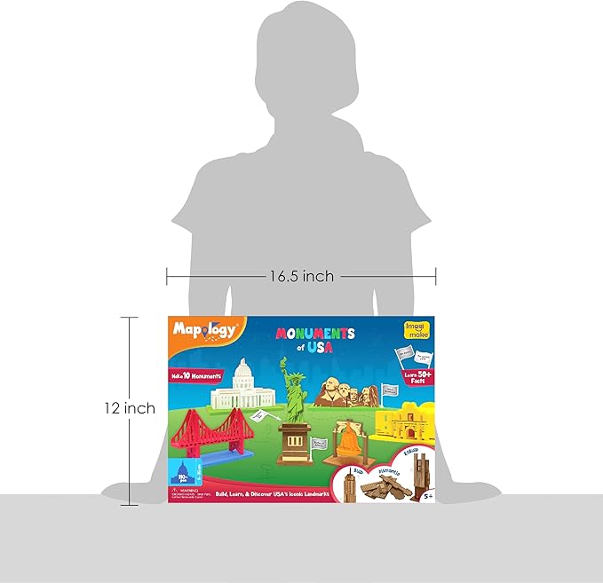 Imagimake Mapology Monuments of USA | 3D Puzzles for Kids | STEM Toys & Games | Educational Toys for Kids 5-7 | Birthday Gift for Boys & Girls Age 5 Years & Up | Easter Gifts for Kids | Easter Toys