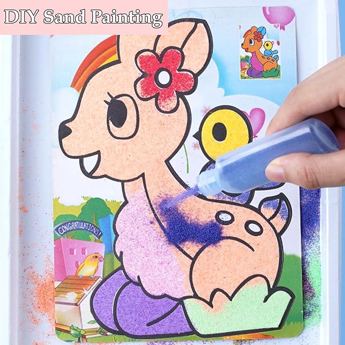 Niurewan 38 PCS Sand Art,1.25oz Colored Sand Art Bottles,Sand Arts and Crafts Kit,Scenic Sand for Kids,Painting,Crafts,DIY,Wedding Decor,Decorations