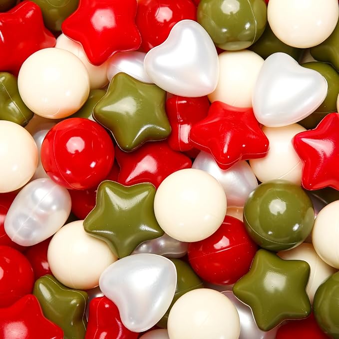 GOGOSO Ball Pit Balls,Plastics Balls for Ball Pit, Stars Hearts Shape for PastelBall for Toddlers Kids