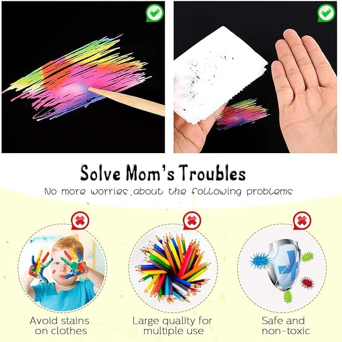 ZMLM Rainbow Scratch Art Paper Mini Note for Kids Gifts Ages 4-8 Bulk Craft Supplies for Teen Girls Boys Easter Basket Stuffers Birthday Classroom Party Games Toy Valentines Day Gift