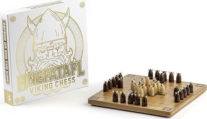 Hnefatafl, Two Player Strategy Game with Wooden Game Board, for Kids and Adults