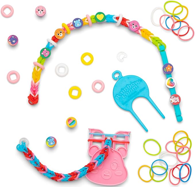 Rainbow Loom: Beadmoji - Care Bears - Celebration Bracelet Kit - 949 pcs, DIY Rubber Band Jewelry Set, Character Beads, Design & Create, Kids Ages 7+