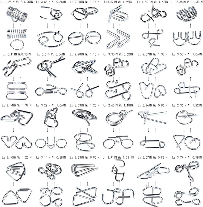 Brain Teaser Puzzle for Kids Adults Puzzle Games Wooden and Metal 3D Unlock Interlocking Puzzle Educational Toy 28Pcs