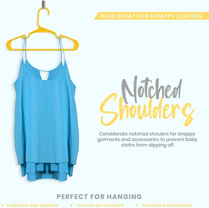 Utopia Home 60 Pack Kids Hangers - 11.5 Inch Plastic Baby Hangers for Closet - Childrens Hanger for Clothes & Infant Hanger for Closet - Ideal for Everyday Standard Use (Yellow)