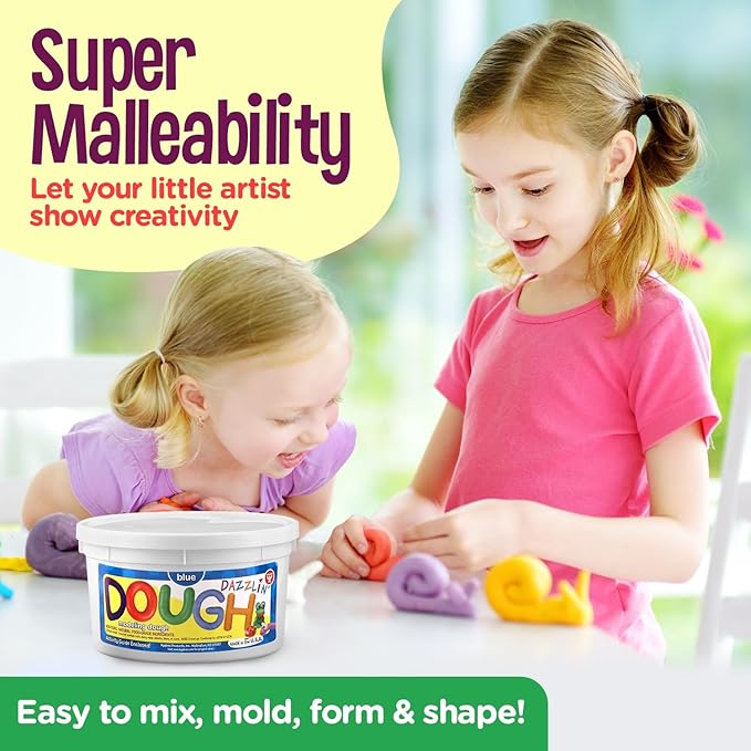 Hygloss Play Modeling Dough - 30lb. Dough Scented - Safe & Non-Toxic for Kids Arts & Crafts - Party Favors - Classroom Supplies, 6 Assorted Colors