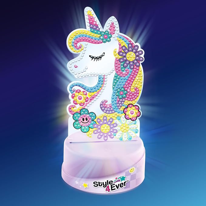 Canal Toys Style 4 Ever Diamond Art Unicorn or Butterfly Lamp Set. Bead up The Unicorn and Butterfly, Then swap Out on The Light up Base. Age 6+