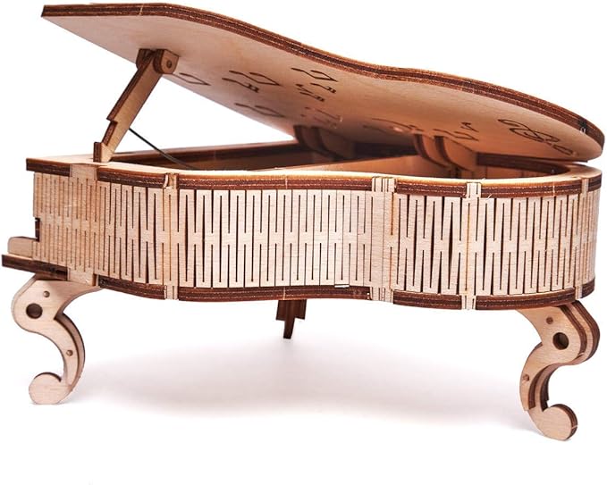 Wood Trick Toy Piano Music Box Moonlight Sonata, Wooden Musical Piano Toy Mini - 3D Wooden Puzzle, Assembly Toys, Brain Teaser for Adults and Kids