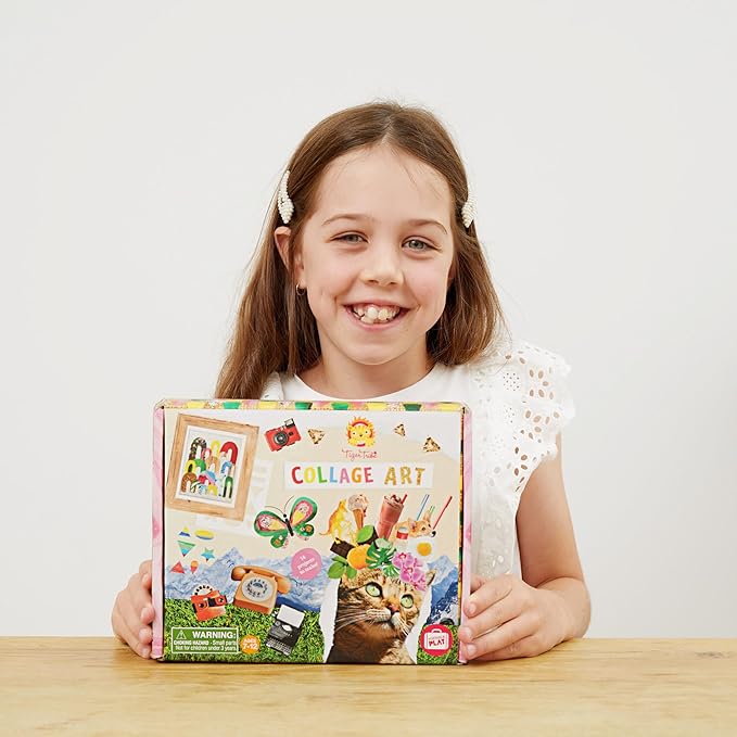 Tiger Tribe: Collage Art Set - All-in-1 Artist Kit, Includes Scissors, Pen, Stickers, Pattern Pages & More! Cut-Glue-Collage, Kids Crafts Kit Age7+