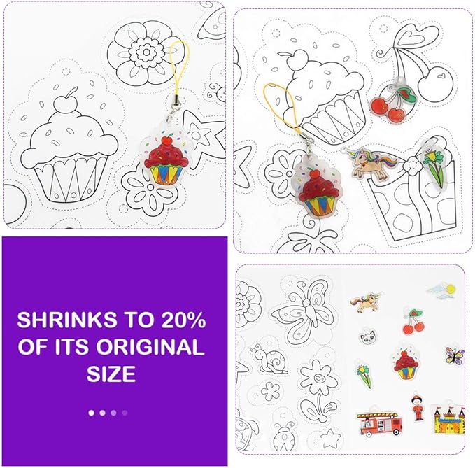 POPMISOLER 183 Pieces Shrink Plastic Kit DIY Ornaments or Creative Craft DIY Accessories Kit for All Ages Great Gift