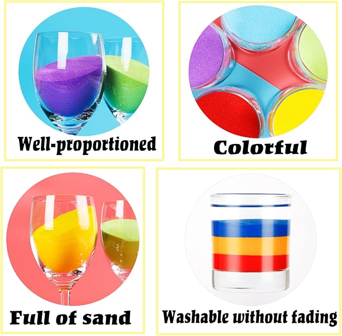 Guuozzli 36 PCS Art Sand Kit, DIY Scenic Sand Painting & Wedding Decoration Bottles