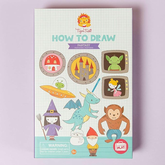 Tiger Tribe: How to Draw - Fairytale Fantasy - Creative Artistic Set, Step-by-Step Guide, Color Pencils, Art Sketch Pad, Store Inside Case, Kid Age 5+