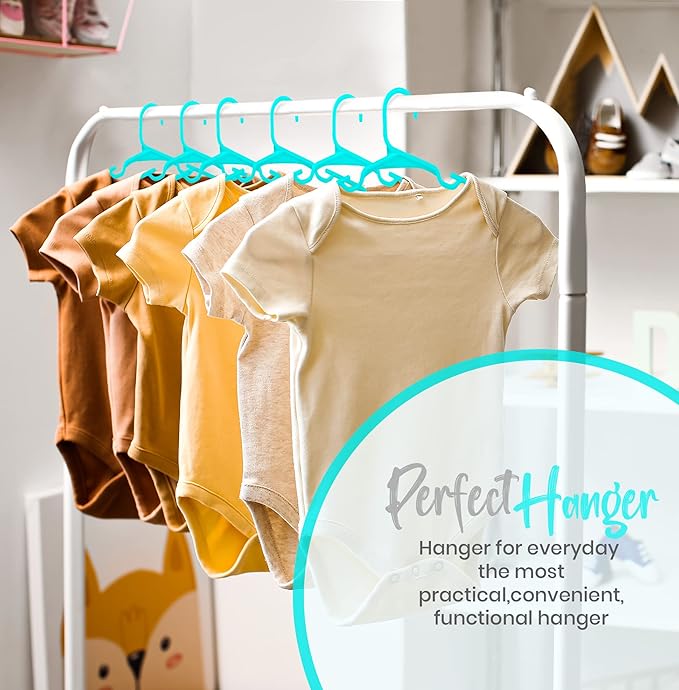 Utopia Home 40 Pack Kids Hangers - 11.5 Inch Plastic Baby Hangers for Closet - Childrens Hanger for Clothes & Infant Hanger for Closet - Ideal for Everyday Standard Use (Teal)