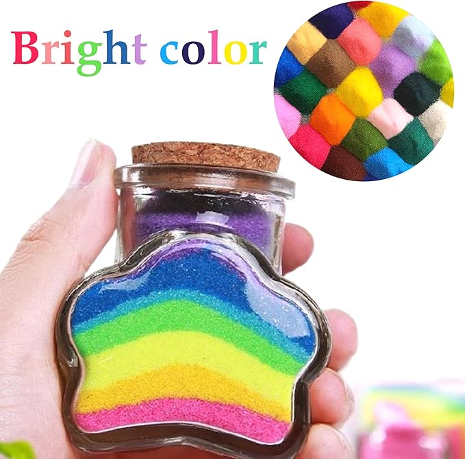 Niurewan 38 PCS Sand Art,1.25oz Colored Sand Art Bottles,Sand Arts and Crafts Kit,Scenic Sand for Kids,Painting,Crafts,DIY,Wedding Decor,Decorations