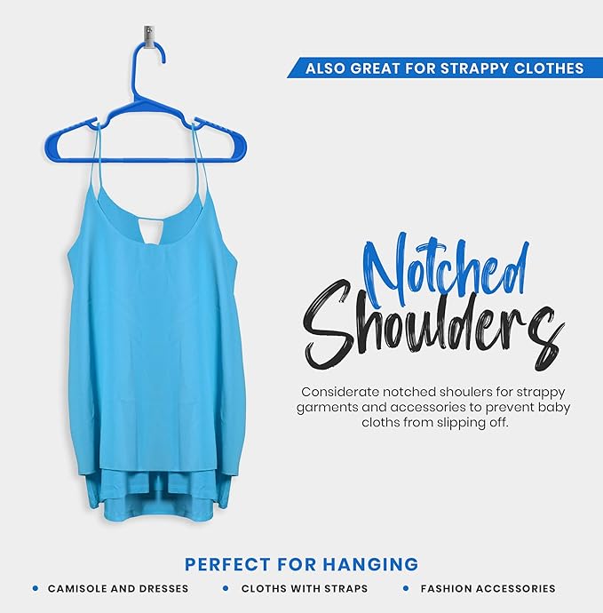 Utopia Home 40 Pack Kids Hangers - 11.5 Inch Plastic Baby Hangers for Closet - Childrens Hanger for Clothes & Infant Hanger for Closet - (Blue)