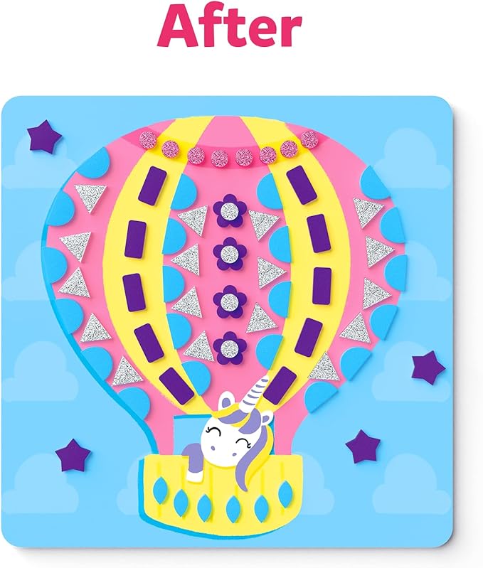 Skillmatics Art Activity - Fun with Foam Unicorns & Princesses, No Mess Felt Sticker Art for Kids, DIY Craft Kits, Valentine's Day Gifts for Boys & Girls Ages 3, 4, 5, 6, 7, Travel Toys