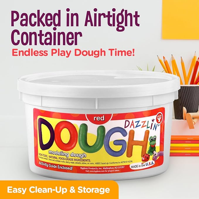 Hygloss Play Modeling Dough - Red Dough Scented - Safe & Non-Toxic for Kids Arts & Crafts - Party Favors - Classroom Supplies - 3lb