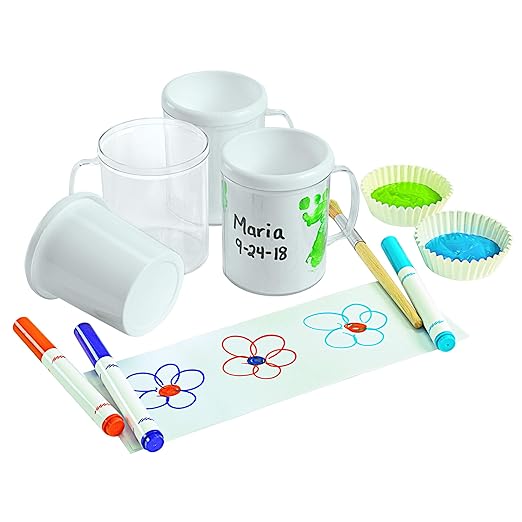 Colorations Design Your Own Mugs, Great Craft Project for Kids, Create a Keepsake, 12 Mugs, Ideal Mothers Day or Fathers Day Gift, Birthday or Holiday, CanBbe personalized & individually designed