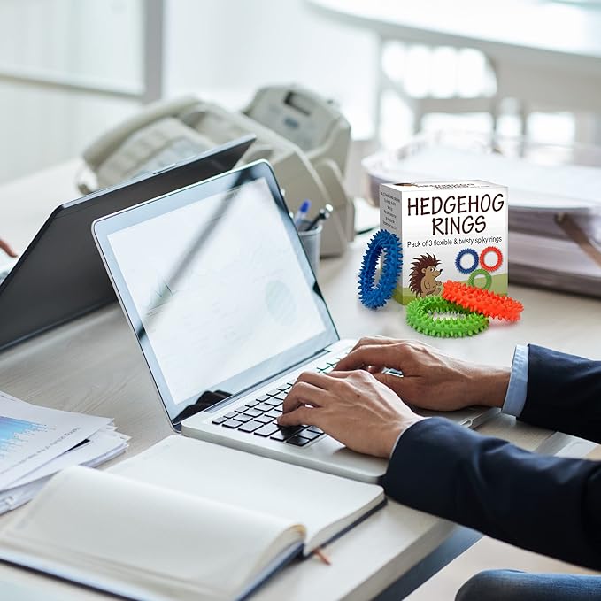 Pick A Toy Sensory Ring and Fidget Toy 3 Pack, Soft, Flexible Rubber Rings with Spikes, Engaging and Calming Sensory Toys Bracelets for Children, Youth, Adults