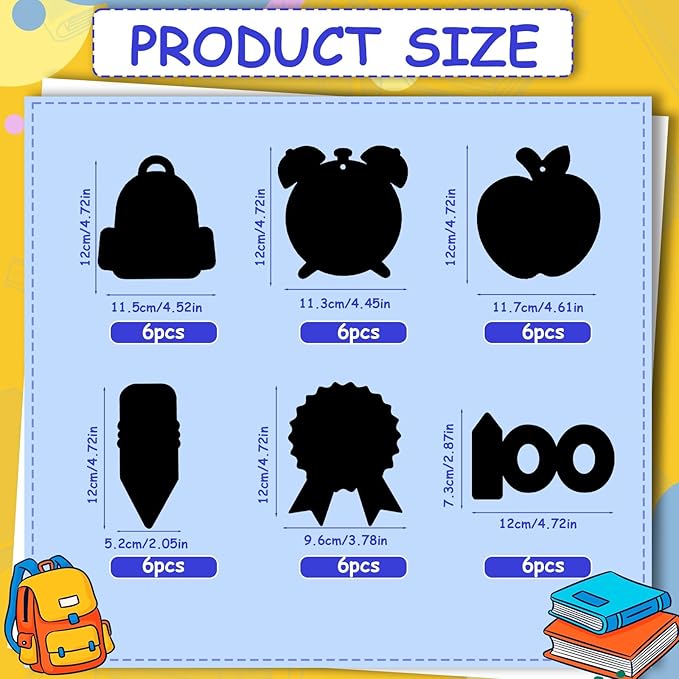 JULMELON 36 PCS 100 Days of School Scratch Art for Kids, Rainbow Magic Scratch Paper 100th Day of School Craft Kit for Kids 100th Day of School Gifts Classroom Activities Project Party Favors