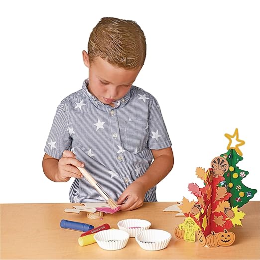 Wooden Tree, Colorations, Set of 12, Easy Assembly, Arts & Crafts, Holiday Project, Seasonal Craft, Nature, for Kids, Decorate, DIY, DYO, Personalize, Gifts, School, Teacher, Christmas