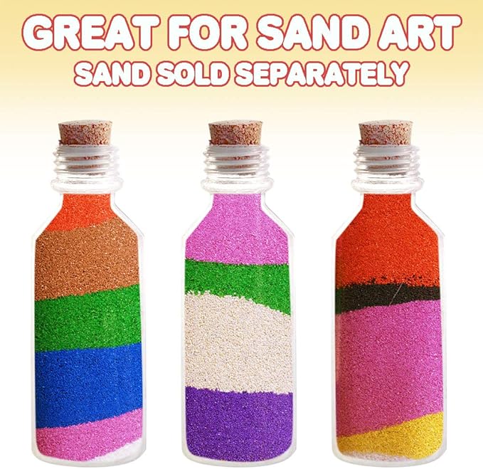 ArtCreativity Plastic Sand Art Bottles with Corks - Pack of 24-2oz Clear Containers for Sand Art, Message in a Bottle, Wedding Invitations, Fun Arts and Crafts Supplies for Kids - Sand not Included…