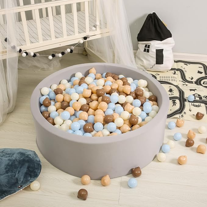 GOGOSO Bear Ball Pit Balls Shapes BPA Free Plastic Play Balls Crush Proof Kids Toddlers Baby Pastel Pelotas Toy Shaped Giant Friendship Bracelet