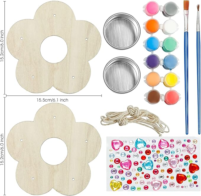 Kids Arts and Crafts Bird Feeders for Outside, 2-Pack DIY Wooden Paint Kits Outdoor Toys for Boys & Girls Age 3-5 4-8 8-12