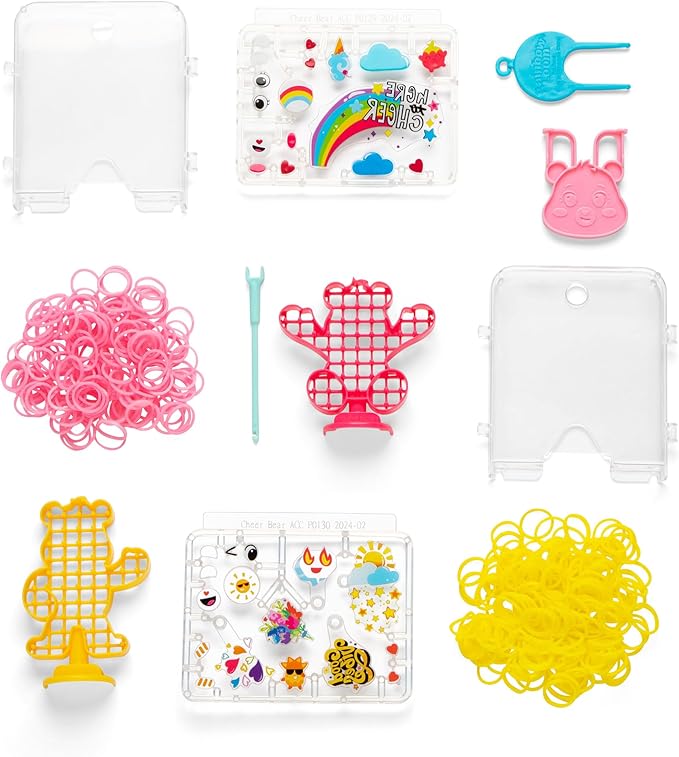 Rainbow Loom: Care Bears Loomies - Cheer Bear & Funshine Bear, Rubber Band DIY Character Kit, Exclusive Cheer Bear Loom, Craft Activity, Kids Ages 7+