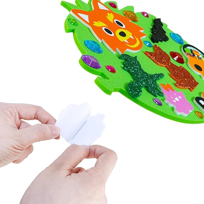 Winlyn 36 Sets Halloween Craft Kits Fall Crafts DIY Pumpkin Bat Black Cat Ghost Candy Corn Frankenstein Ornaments Art Sets Halloween Foam Stickers for Kids Classroom Activities Halloween Party Treats