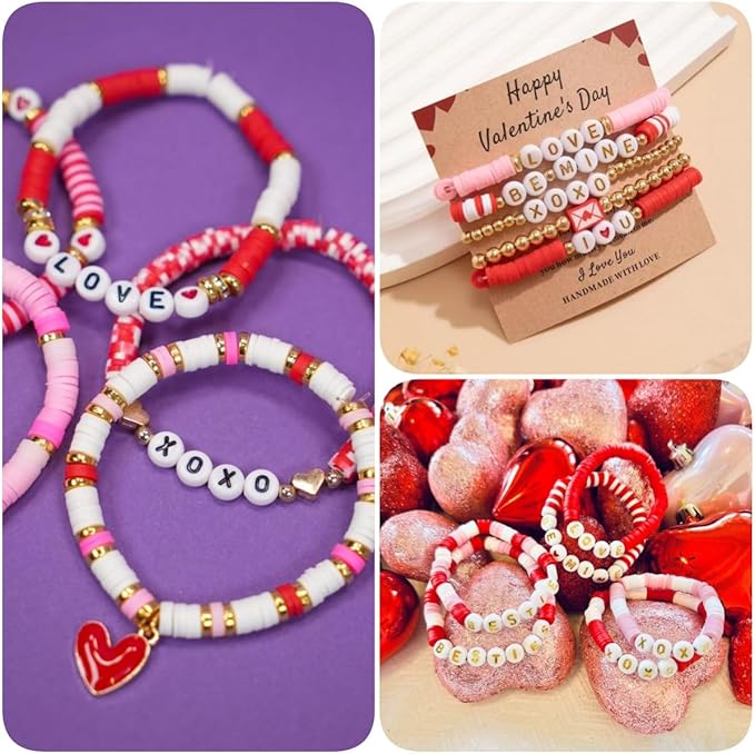 Paodey Girls Gifts Bracelet Making Kit, 20 Colors Polymer Clay Beads with Charms Arts and Crafts Kit Jewelry Making Set Birthday Gift Idea Girl Toys Gifts for Kids Ages 6-13