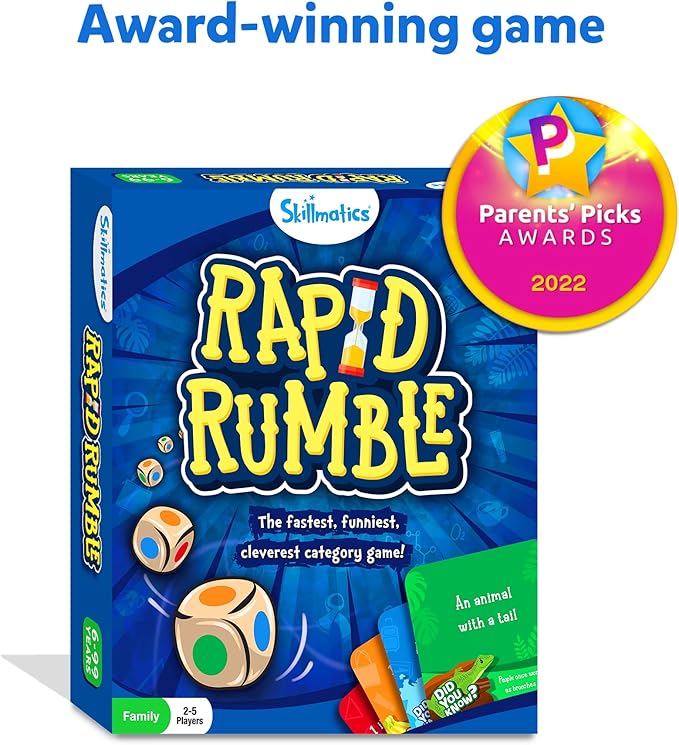 Skillmatics Rapid Rumble - Fast-Paced Board Game for Kids, Teens & Adults, Fun for Family Game Night & Educational Toy, Quick-Thinking Card Game, Gift for Ages 6, 7, 8, 9 & Up