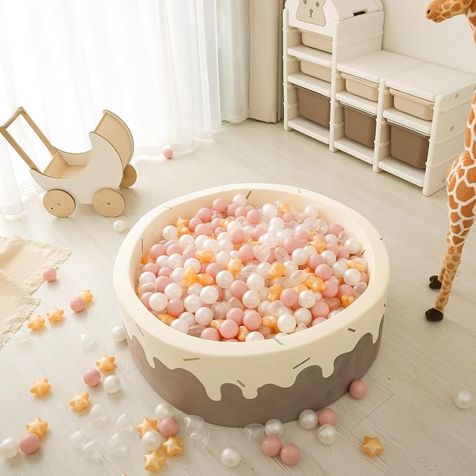 GOGOSO Ball Pit Balls,Plastics Balls for Ball Pit, Stars Hearts Shape for PastelBall for Toddlers Kids