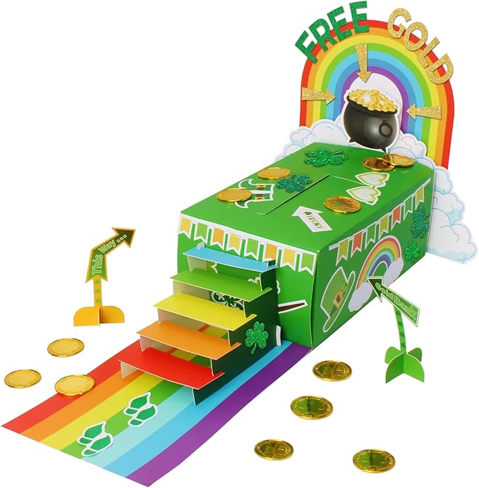 GYGOT St. Patrick's Day Leprechaun Trap Kit for Kids, DIY Craft Catch a Leprechaun Kit for Kids,St Patricks Day Classroom Activity Party Supplies