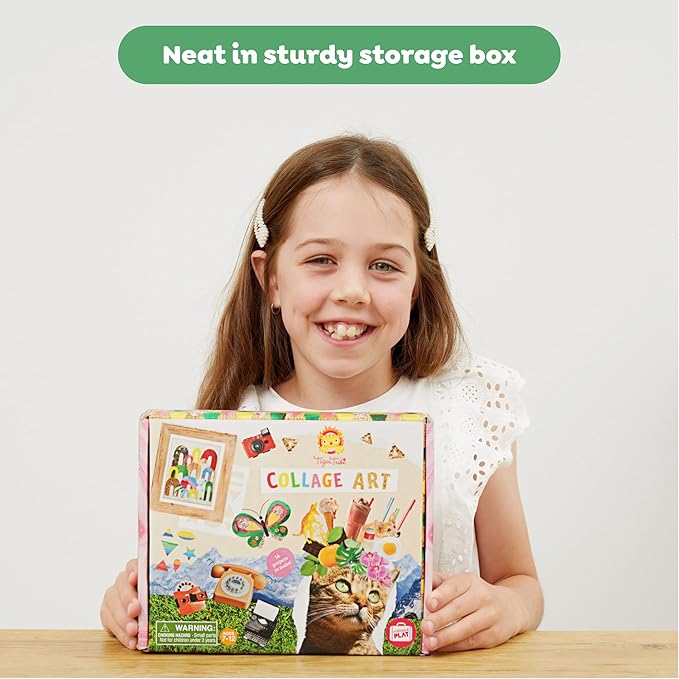 Tiger Tribe: Collage Art Set - All-in-1 Artist Kit, Includes Scissors, Pen, Stickers, Pattern Pages & More! Cut-Glue-Collage, Kids Crafts Kit Age7+