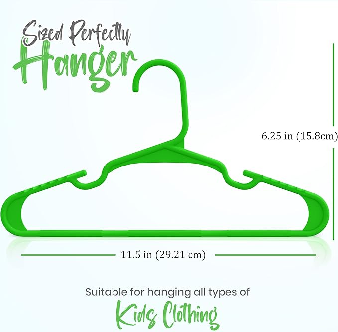 Utopia Home 40 Pack Kids Hangers - 11.5 Inch Plastic Baby Hangers for Closet - Childrens Hanger for Clothes & Infant Hanger for Closet - Ideal for Everyday Standard Use (Green)