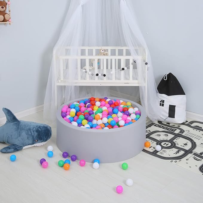 GOGOSO Balls for Ball Pits, Plastic Ball Pit Balls for Toddlers 1-3 Phthalate Free BPA Free for Baby Playpen Toys 8 Colors, 100counts 2.15inch Pelotas