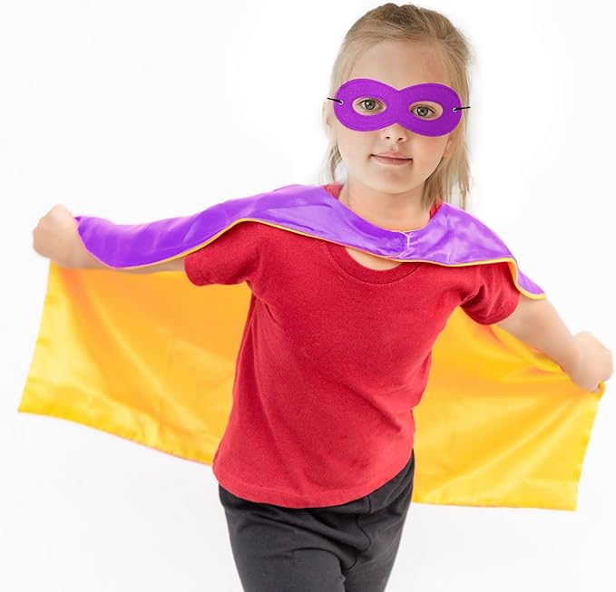 Double-Sided Superhero Capes and Masks for Kids - Perfect for Christmas, Halloween, Cosplay, and Parties
