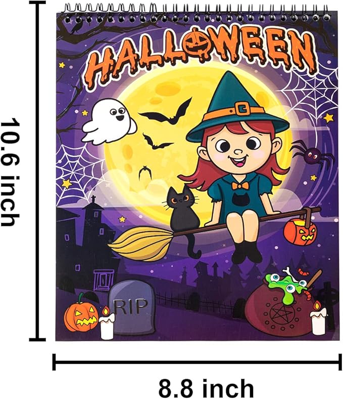 JOYIN 20 Pcs Make-a-face Sticker Sheets Make Your Own Halloween Characters Mix and Match Sticker Sheets, Bonus with Coloring Sheets, 10 Scratch Cards, 8 Sticker Sheets, Halloween Party Favor Supplies