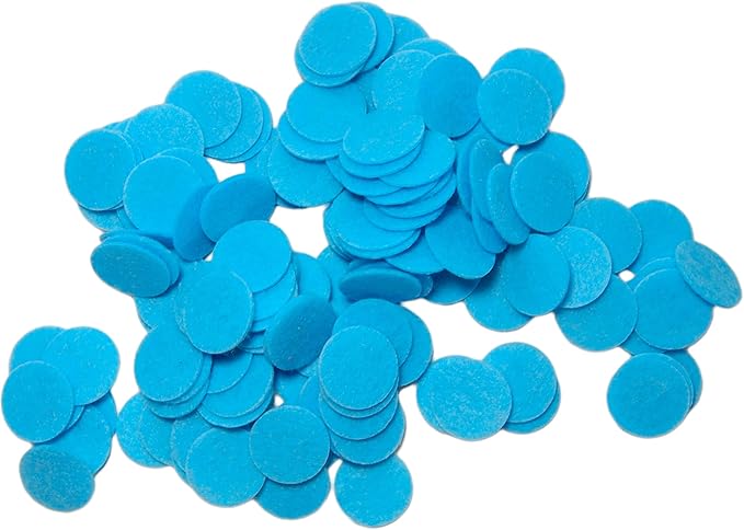 Playfully Ever After Light Blue Felt Circle Stickers (1 inch - 100pc)