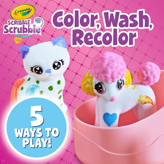 Crayola Scribble Scrubbie Pets Super Salon, Color, Paint & Wash Toy, Gift for Kids, Ages 3, 4, 5, 6