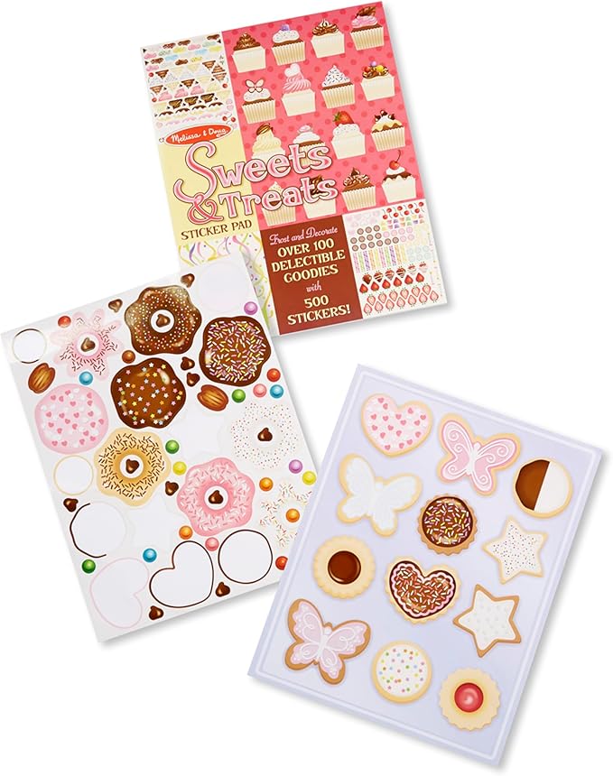 Melissa & Doug Sweets and Treats Sticker Pad - 500 Stickers, 16 Backgrounds