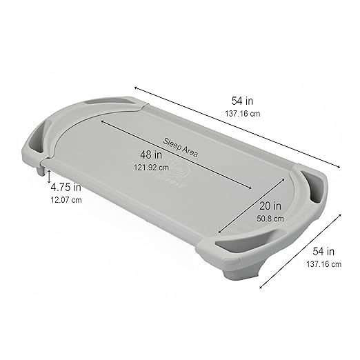Children’s Factory SpaceLine Nap Cots, Kids Daycare and Preschool Sleeping Cot, Standard Size, Set of 4, Gray
