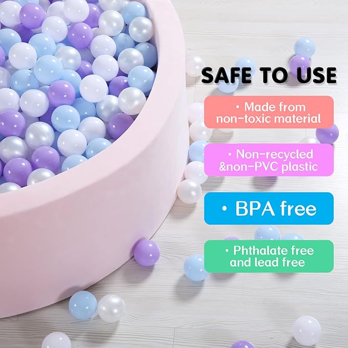 Ball Pit Balls Plastic Balls for Ball Pit Phathalate Free BPA Free Plastic Balls 100pcs 2.2" Set for Toddlers for Play Tent Tunnel