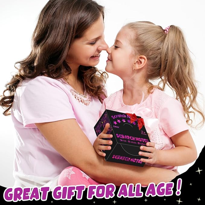 ZMLM Rainbow Scratch Paper Art Mini Notes Easter Basket Stuffers for Kids Teens Gifts Ages 4-8 Bulk Craft Supplies for Girls Boys Birthday Classroom Party Games Toy Stocking Stuffers(Rose)