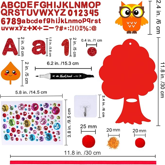 Winlyn 8 Sets Fall Crafts Kits Kids Fall Crafts Bulk Thanksgiving Crafts DIY Thankful Tree Art Sets Autumn Leaf Foam Stickers Pom-Poms Arts and Crafts for Kids Holiday School Classroom Activities