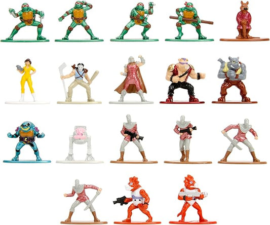 TMNT 1.65" 18-Pack Wave 2 Die-Cast Figures Nano Metalfigs, Toys for Kids and Adults