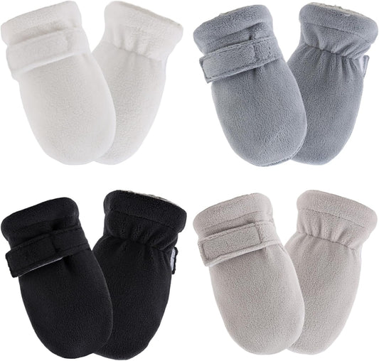 Zsedrut No Scratch Baby Mittens Toddler Infant Fleece Lined Gloves Winter Warm Mitten for Baby Boys Girls